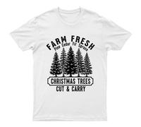 Maglietta Farm Fresh Christmas Trees Unisex Regalo Retrò Divertente Donna...