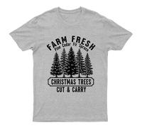 Maglietta Farm Fresh Christmas Trees Unisex Regalo Retrò Divertente Donna...