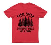 Maglietta Farm Fresh Christmas Trees Unisex Regalo Retrò Divertente Donna...