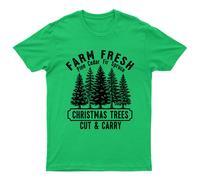 Maglietta Farm Fresh Christmas Trees Unisex Regalo Retrò Divertente Donna...