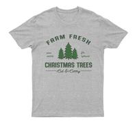 Maglietta Farm Fresh Christmas Trees Unisex Regalo Retrò Stagionale...