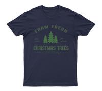Maglietta Farm Fresh Christmas Trees Unisex Regalo Retrò Stagionale...