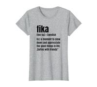 Maglietta Fika Fee-KA Swedish Maglietta, Donna, Grigio Melange, L