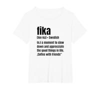 Maglietta Fika Fee-KA Swedish Maglietta, Donna Plus-Size, Bianco, 5X
