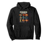 Maglietta Fishes of The World Design Pesci del Mondo Felpa con Cappuccio