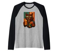 Maglietta Football retrò Lupo Game Day US Patriot Maglia con Maniche Raglan