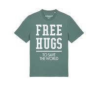 Maglietta 'Free hugs to save the world' Uomo Watapparel XXXL verde / bianco