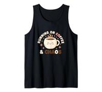 Maglietta Funny Mom Life Running on Coffee And Chaos Canotta