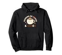 Maglietta Funny Mom Life Running on Coffee And Chaos Felpa con Cappuccio