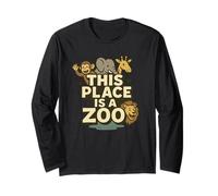 Maglietta Funny This Place Is A Zoo Humor Maglia a Manica
