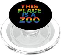Maglietta Funny This Place Is A Zoo Humor PopSockets PopGrip per MagSafe
