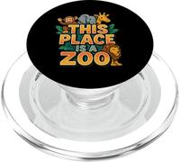 Maglietta Funny This Place Is A Zoo Humor PopSockets PopGrip per MagSafe