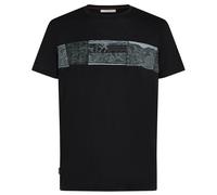 Maglietta funzionale da uomo Icebreaker Men Merino 150 Tech Lite SS Tee Elevation Line Taglia: M / Colore: nero