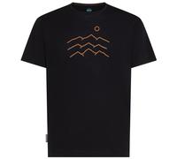Maglietta funzionale da uomo Icebreaker Merino Blend 125 Cool-Lite™ Sphere SS Tee Across the Peaks Taglia: M / Colore: nero