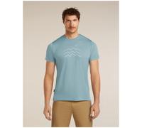 Maglietta funzionale da uomo Icebreaker Merino Blend 125 Cool-Lite™ Sphere SS Tee Across the Peaks Taglia: XL / Colore: azzurro