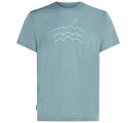 Maglietta funzionale da uomo Icebreaker Merino Blend 125 Cool-Lite™ Sphere SS Tee Across the Peaks Taglia: M / Colore: azzurro