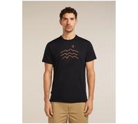 Maglietta funzionale da uomo Icebreaker Merino Blend 125 Cool-Lite™ Sphere SS Tee Across the Peaks Taglia: L / Colore: nero