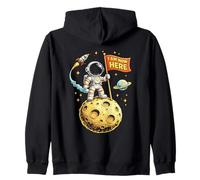 Maglietta Galaxy Moon Spaces Science Geeks I'm Now Here Felpa con Cappuccio