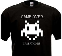 Maglietta Game Over - Space Invaders Vintage Arcade Anni 80 Atari Geek Alien