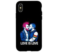 Maglietta Gay Punk Love is Love Rainbow Pride. Custodia per iPhone X/XS