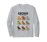 Maglietta Geckos of The World Rettili Lucertole Design Maglia a Manica