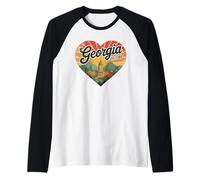Maglietta Georgia Vintage Heart - Retro Georgia State EST 1788 Maglia con Maniche Raglan