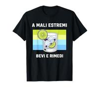 Maglietta Gin Tonic A Mali estremi Bevi e rimedi Divertente Maglietta