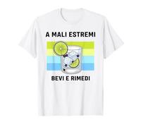 Maglietta Gin Tonic Divertente A Mali estremi Bevi e rimedi Maglietta