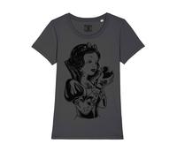 Maglietta Gotica Biancaneve Tatuata Gothic Tattoed Snow White Dark T-Shirt Girl