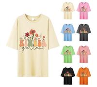 Maglietta grafica da donna per la stagione scolastica stampata maglietta carina stampa grafica girocollo manica corta estate t-shirt basic da donna casual basic vestibilità ampia girocollo tunica top