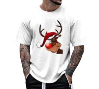 Maglietta grafica da uomo con motivo gallo per l'estate, sport all'aria aperta, comoda, look quotidiano, a maniche corte, per il tempo libero, bianco, L