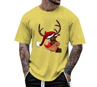 Maglietta grafica da uomo con motivo gallo per l'estate, sport all'aria aperta, comoda, look quotidiano, a maniche corte, per il tempo libero, giallo., XL