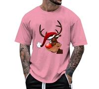 Maglietta grafica da uomo con motivo gallo per l'estate, sport all'aria aperta, comoda, look quotidiano, a maniche corte, per il tempo libero, Colore: rosa., L