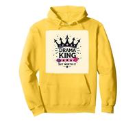 Maglietta Grafica Drama King But Worth It Crown Felpa con Cappuccio, Unisex per Adulti, Limone, L