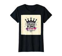 Maglietta Grafica Drama King But Worth It Crown Maglietta, Donna, Nero, S
