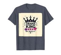 Maglietta Grafica Drama King But Worth It Crown Maglietta, Uomo, Pervinca, S