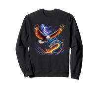 Maglietta Grafica Eagle vs Dragon The Ultimate Battle Felpa