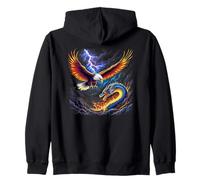 Maglietta Grafica Eagle vs Dragon The Ultimate Battle Felpa con Cappuccio