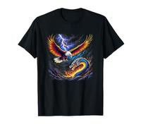 Maglietta Grafica Eagle vs Dragon The Ultimate Battle Maglietta