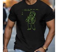 Maglietta grafica Fallout Vault Boy, t-shirt estiva da uomo a maniche corte in puro cotone 220 g/m², girocollo (1 pezzo) T-shirt da uomo a maniche corte e scollo tondo, casual, stampata, comoda, morbi
