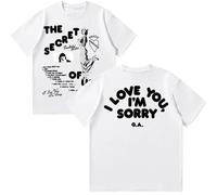 Maglietta grafica Gracie Abrams The Secret of Us, maglietta a maniche corte stampata in tinta unita, bianco, S