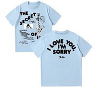 Maglietta grafica Gracie Abrams The Secret of Us, maglietta a maniche corte stampata in tinta unita, blu cielo, L