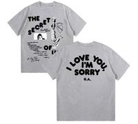 Maglietta grafica Gracie Abrams The Secret of Us, maglietta a maniche corte stampata in tinta unita, Grigio, 3XL