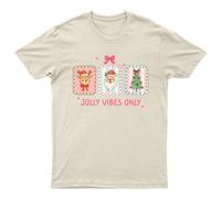 Maglietta grafica Jolly Vibes Only Christmas Renneer Babbo Natale Tree...