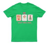 Maglietta grafica Jolly Vibes Only Christmas Renneer Babbo Natale Tree...