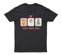 Maglietta grafica Jolly Vibes Only Christmas Renneer Babbo Natale Tree...