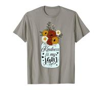 Maglietta Grafica Kindness is My Jam-Positive Vibes retrò Fiori Maglietta