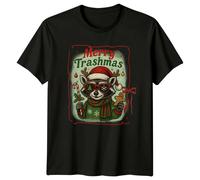 Maglietta grafica Merry Trashmas Holiday Raccoon da uomo donna