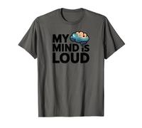 Maglietta Grafica My Mind Is Loud Overthinker Maglietta