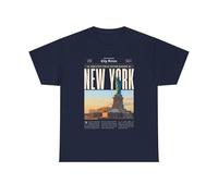 Maglietta grafica New York City, perfetta per viaggiatori, amanti delle città, regali, abbigliamento casual, ricordi, Navy, 5XL